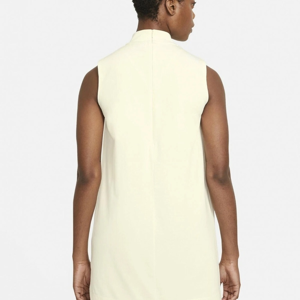 Nike Women's Turtleneck Sleeveless Dress Cream Pale Yellow Large - Picture 3 of 11